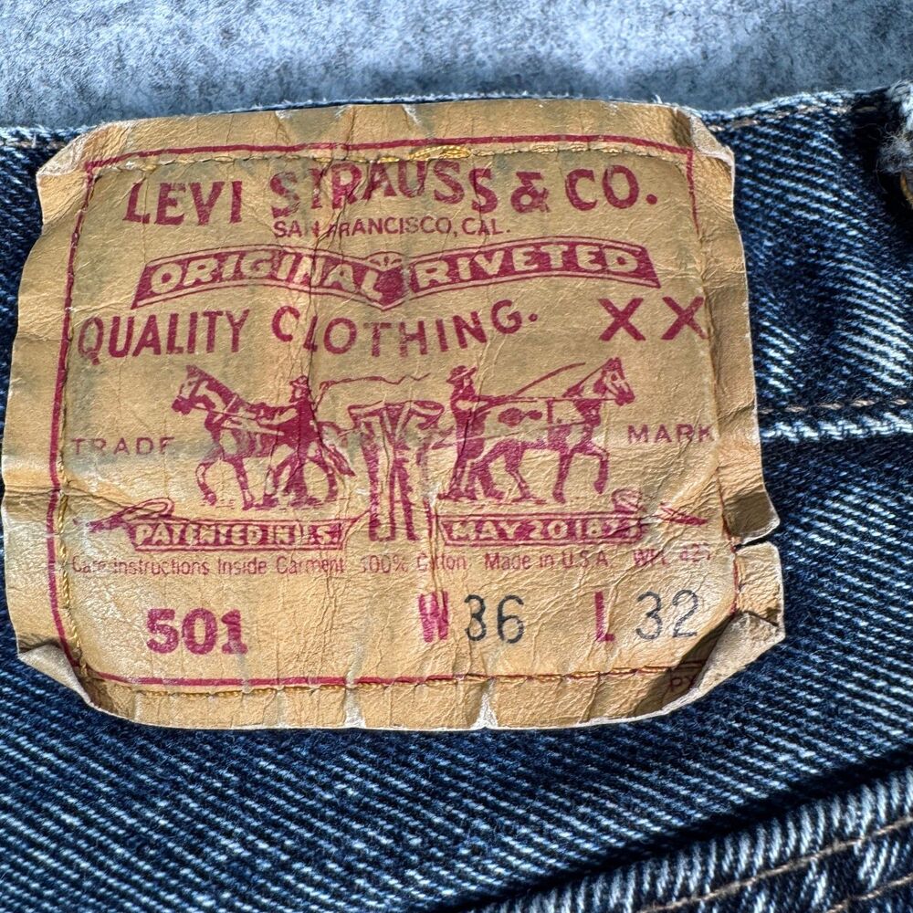 VTG Levis 501XX Jeans Mens 36x32 Measures 32x31 Blue Acid Wash Denim Y2K - Picture 13 of 14